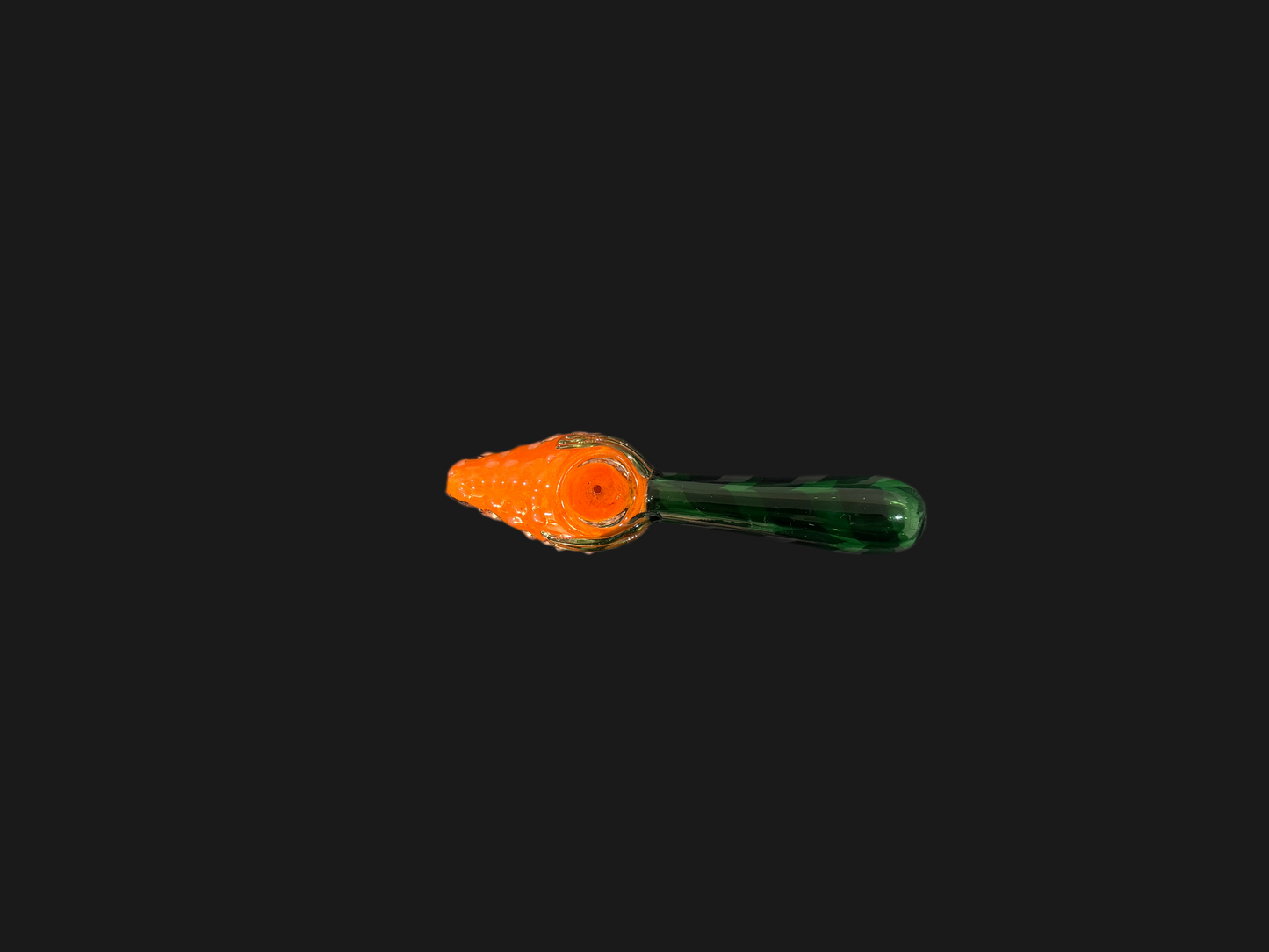 Green, Orange Glass Hand Pipe