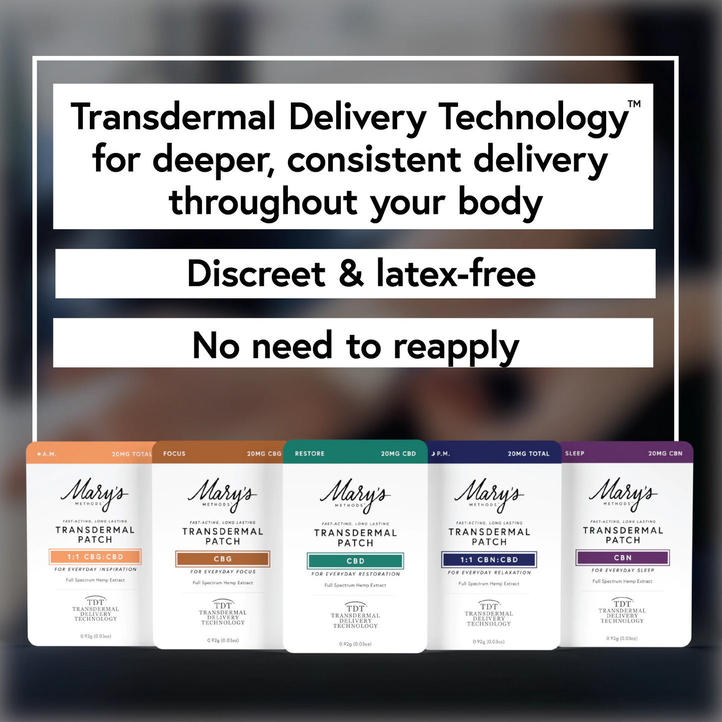Mary's Methods: Sleep (CBN) Transdermal Patch Multi-Pack (Coming soon…)