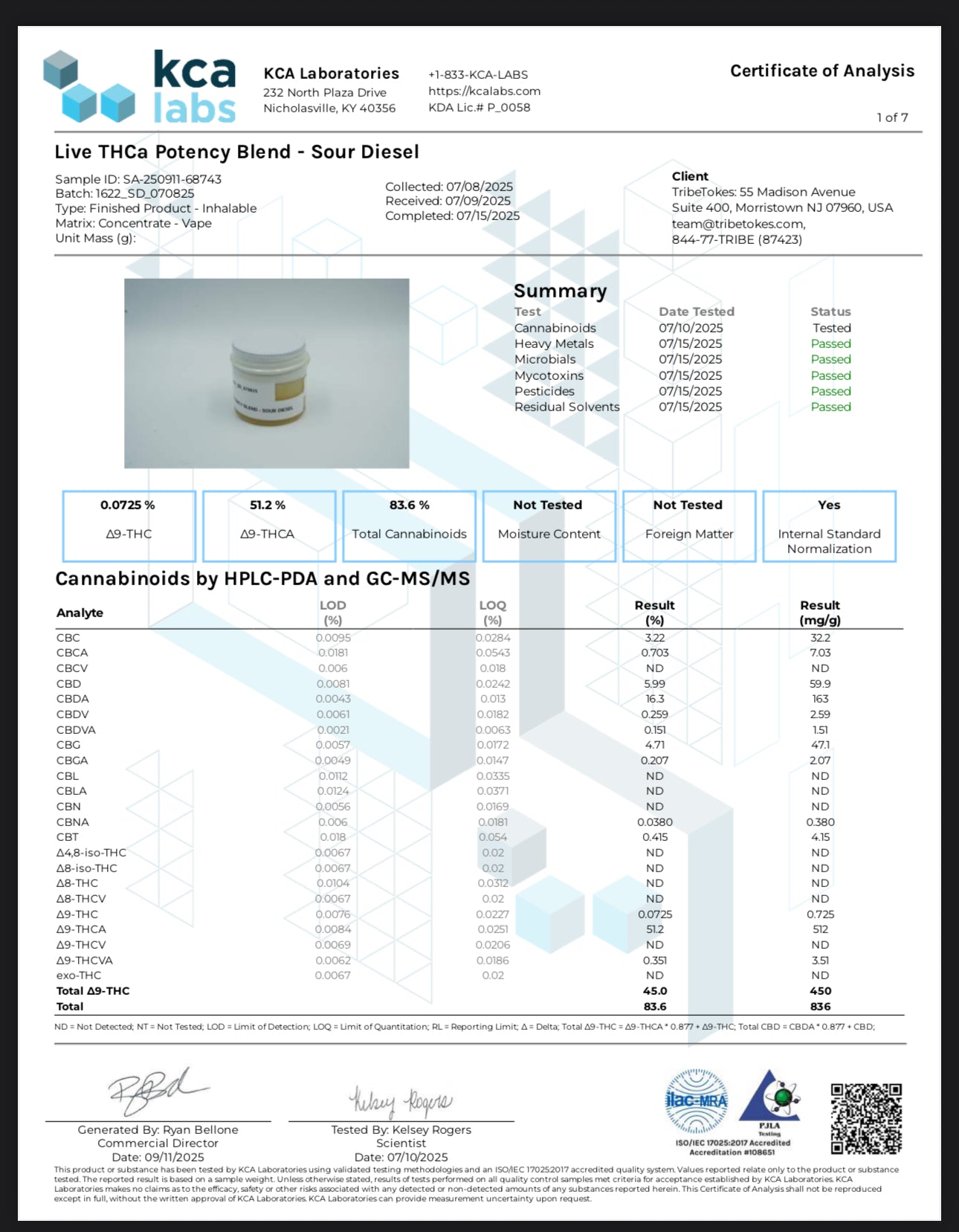 TribeTokes- THCa Live Resin Full Spectrum Vape Cartridges, 1.0 Gram