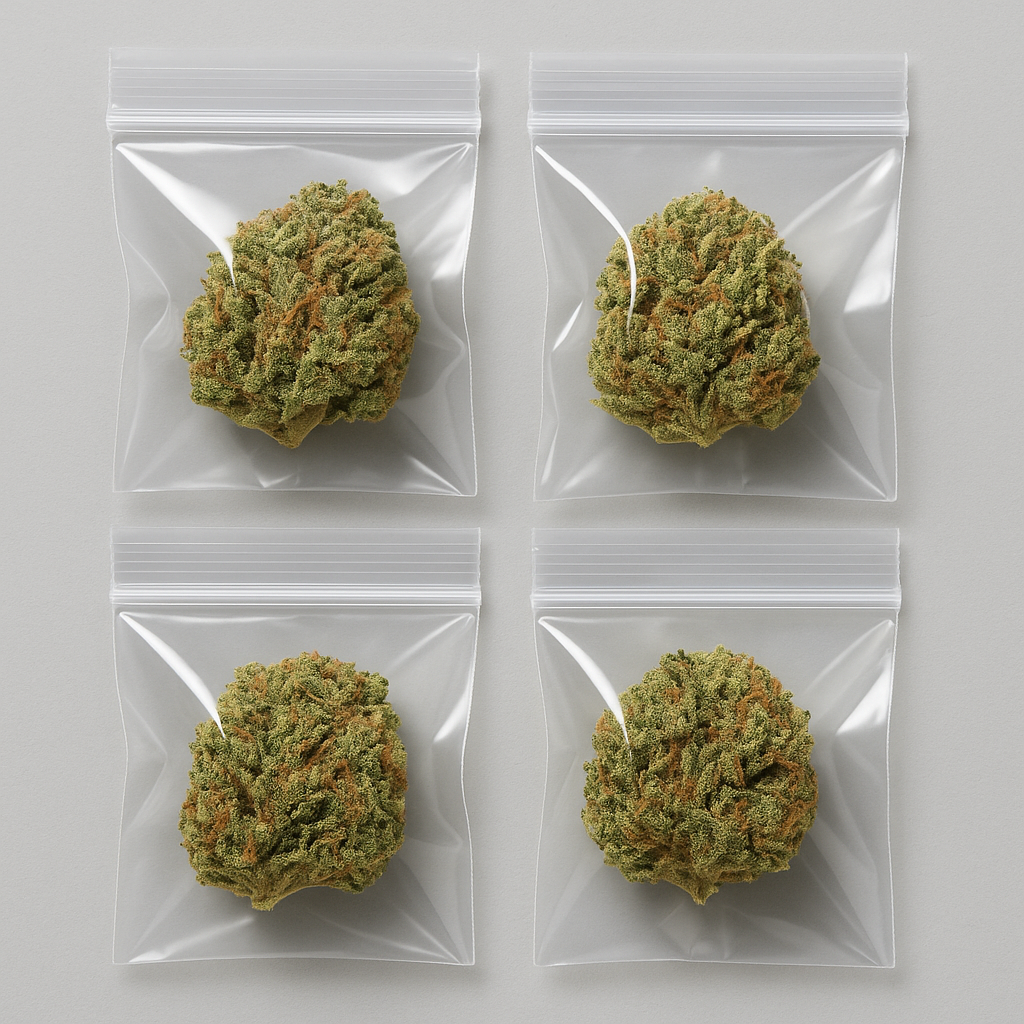 Half Ounce of Flower in Four 1/8ths