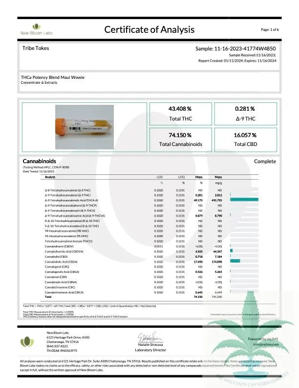 TribeTokes- THCa Live Resin Full Spectrum Vape Cartridges, 1.0 Gram TribeTokes