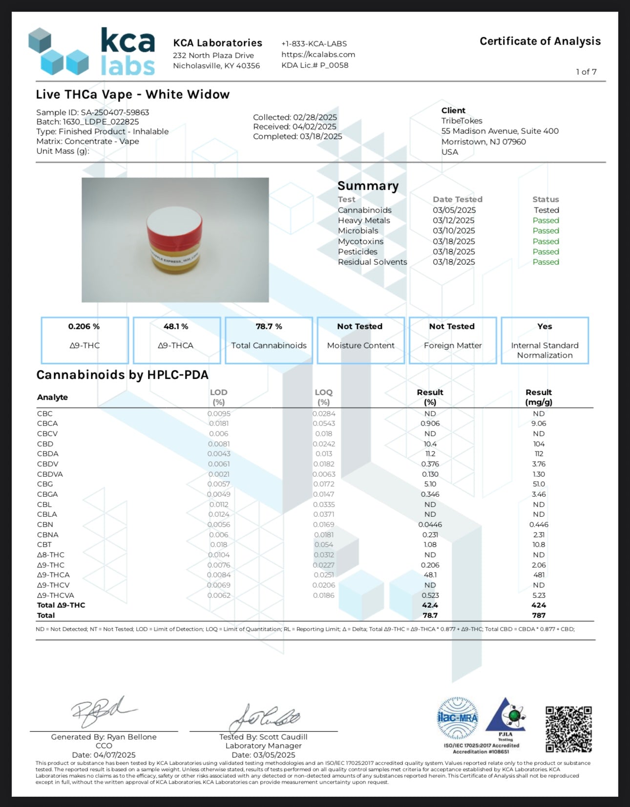 TribeTokes- THCa Live Resin Full Spectrum Vape Cartridges, 1.0 Gram