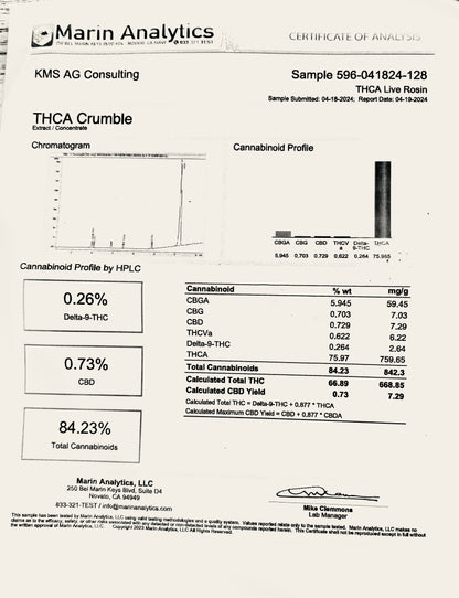 TFCC— THCA Crumble concentrate