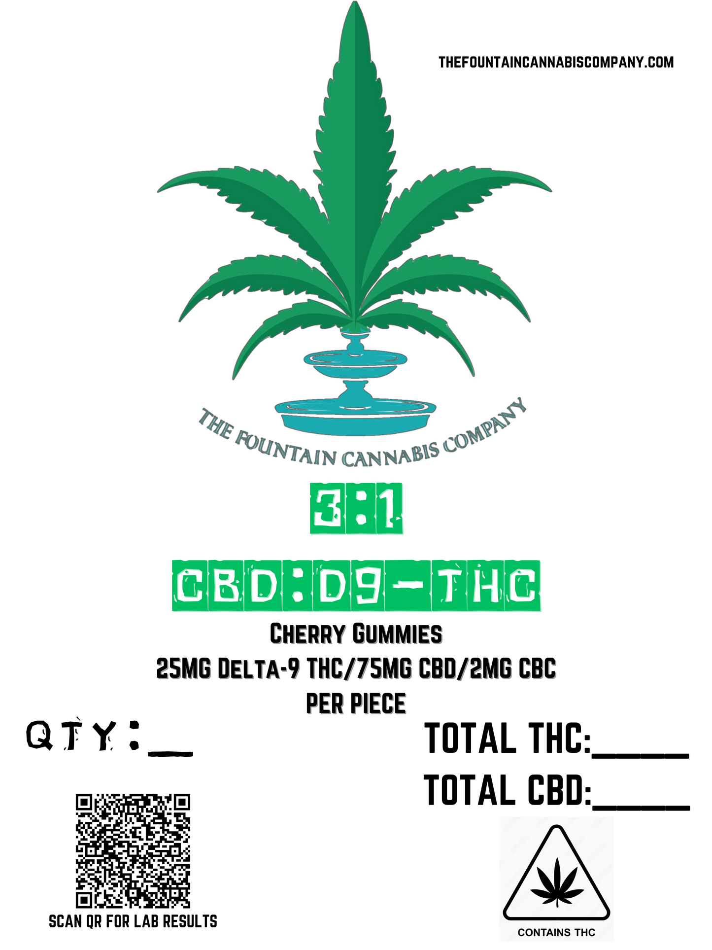 TFCC— 3:1 CBD:THC(D9) Cherry Gummies