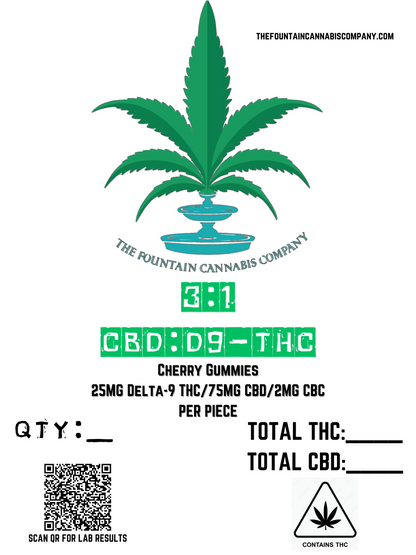 TFCC— 3:1 CBD:THC(D9) Cherry Gummies