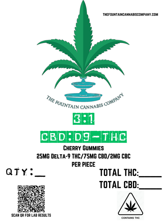 TFCC, LLC- 3:1 CBD:THC(D9) Cherry Gummies