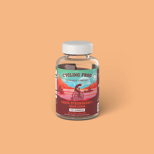 Cycling Frog Cannabis Company: Guava Strawberry Rosin Gummies, 20mg THC + 20mg CBG (Coming Soon…)
