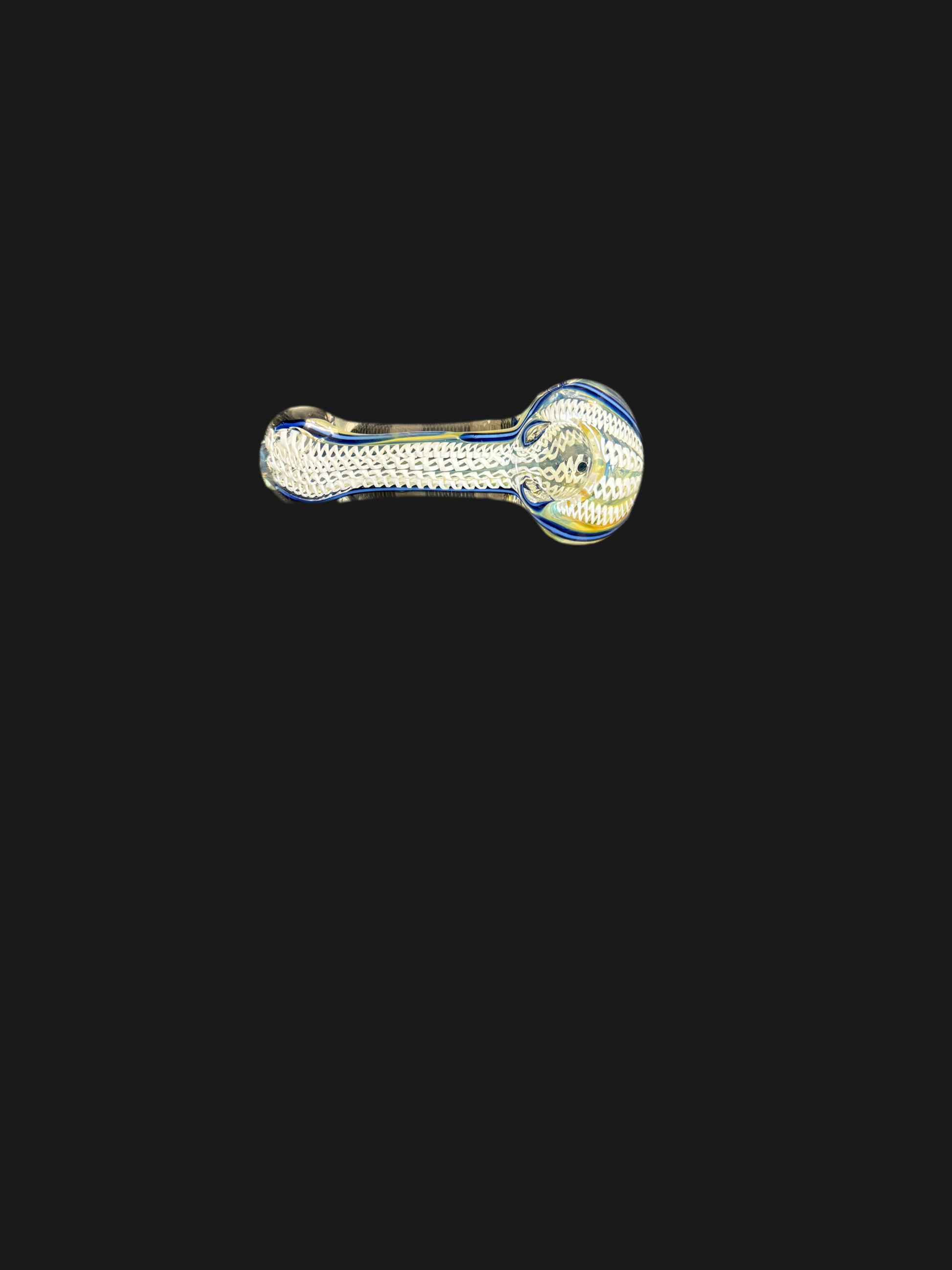 Blue Sand White Glass Pipe