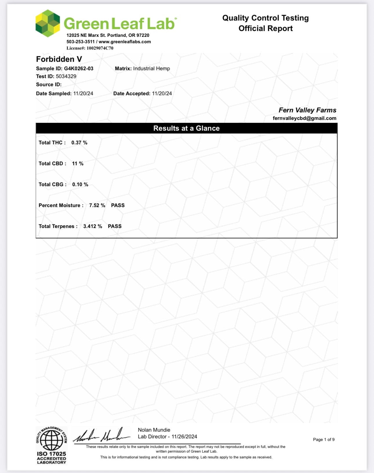 Forbidden V, 12.1% CBDa/7.1% CBDVA (5% of each sale goes to Organization for Autism Research) (<0.3% Delta-9 THC)