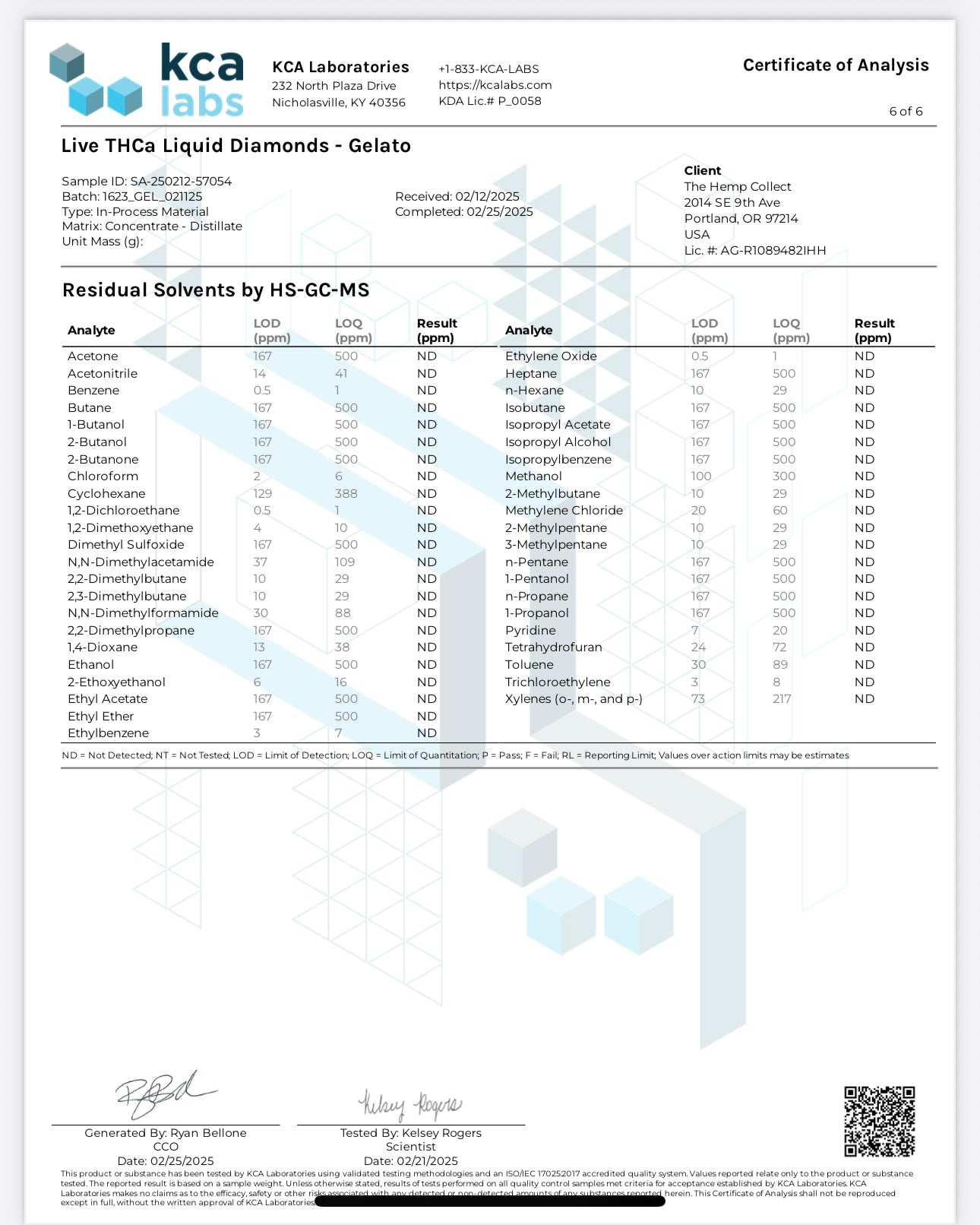 Modern Herb Co.- THCa Vape Cartridge Live Resin Liquid Diamonds: Gelato (Hybrid)