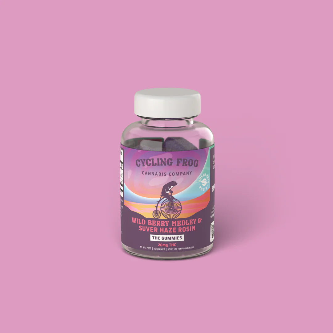 Cycling Frog Cannabis Company: Wild Berry Medley Rosin Gummies, 20mg THC (Coming Soon…)