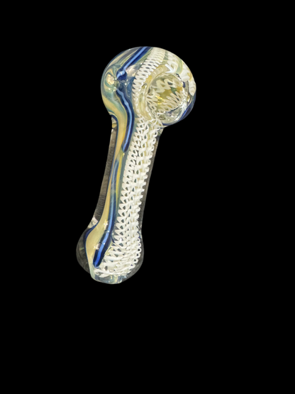 Blue Sand White Glass Pipe