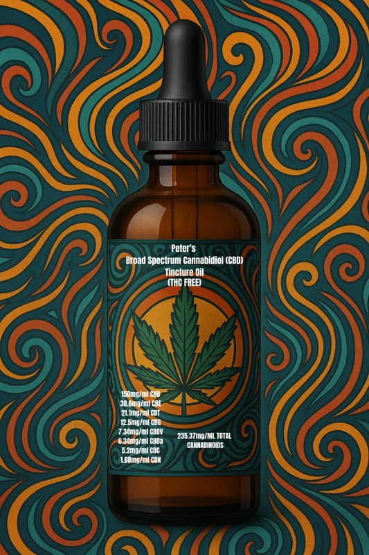 Peter’s Broad Spectrum Cannabidiol (CBD) Tincture Oil (THC Free) (30ML and 120ML Bottles)