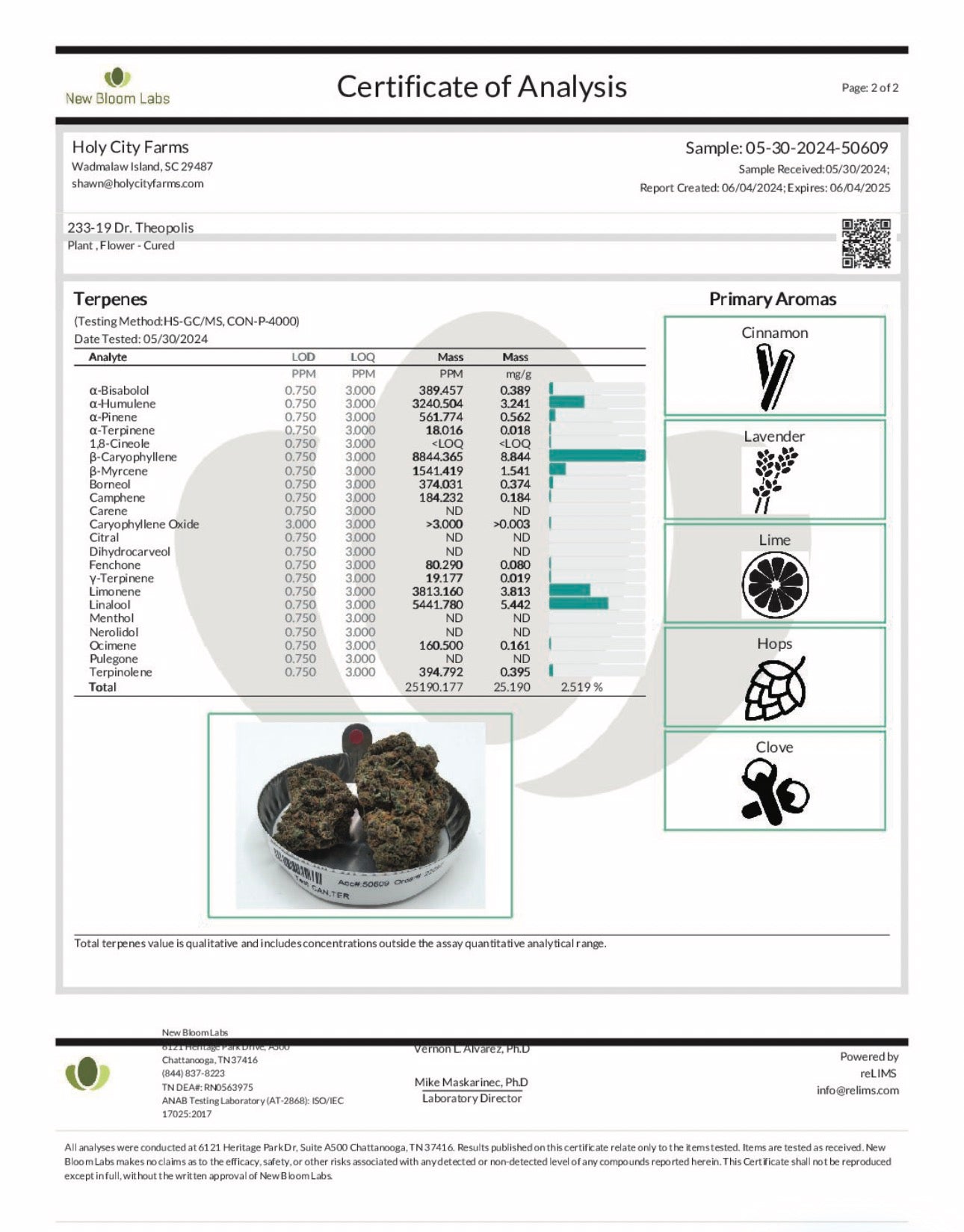 Dr. Theopolis [Smalls] (Indica) (Type 2), 11.716% THCa/11.680% CBDa, 25.148% Total Cannabinoids (<0.3% Delta-9 THC)