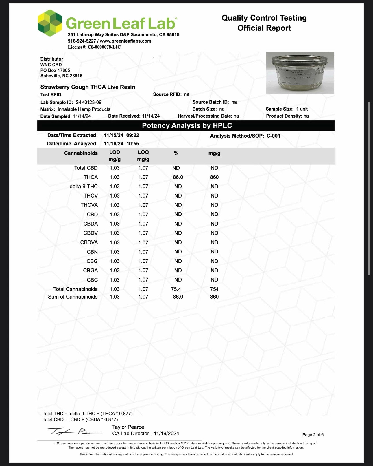 WNC-CBD — THCa Live Resin Disposable Vape, 1 Gram
