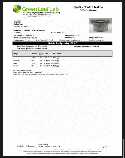 WNC-CBD — THCa Live Resin Disposable Vape, 1 Gram