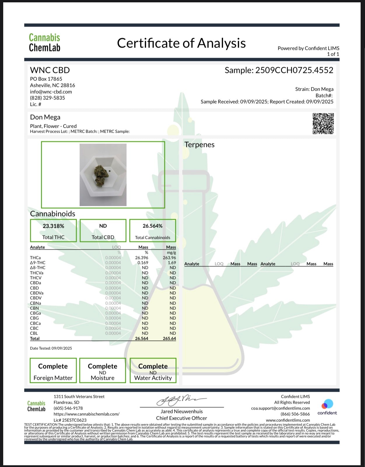 Don Mega [smalls] (Hybrid), 26.396% THCa, (<0.3% Delta-9 THC) (Coming soon…)