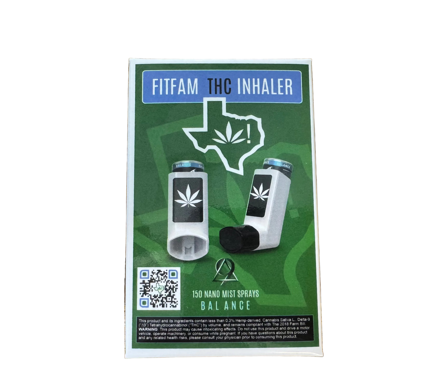 FitFam THC Inhaler (150 Sprays) [0.2865% Delta-9 THC- <0.3% Delta-9 THC]