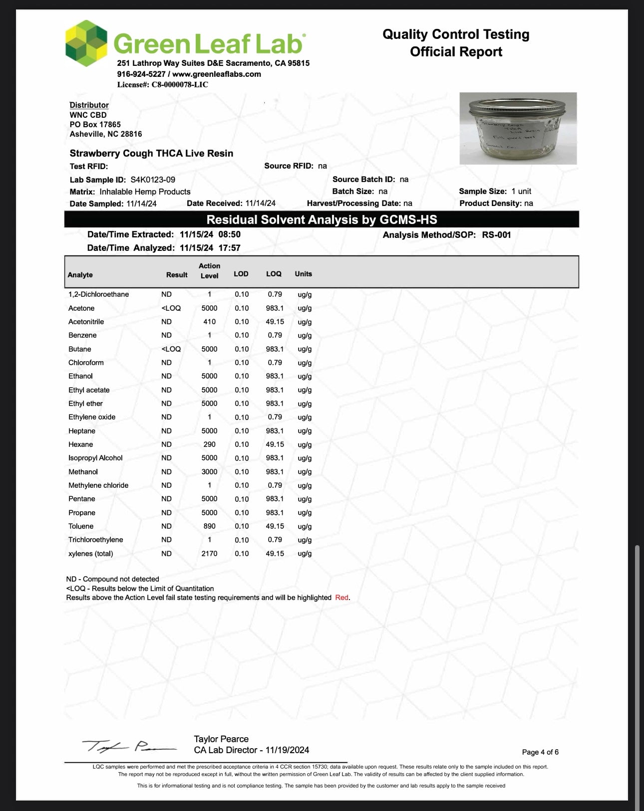 WNC-CBD — THCa Live Resin Disposable Vape, 1 Gram