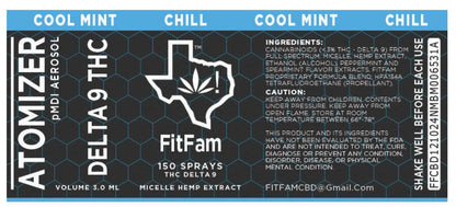 FitFam THC Inhaler (150 Sprays) [0.2865% Delta-9 THC- <0.3% Delta-9 THC]