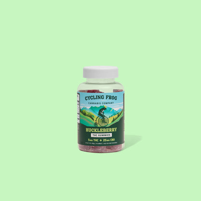 Cycling Frog Cannabis Company: HUCKLEBERRY GUMMIES, 5MG THC + 25MG CBD (Coming Soon…)