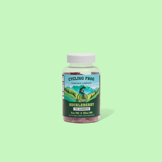 Cycling Frog Cannabis Company: HUCKLEBERRY GUMMIES, 5MG THC + 25MG CBD (Coming Soon…)