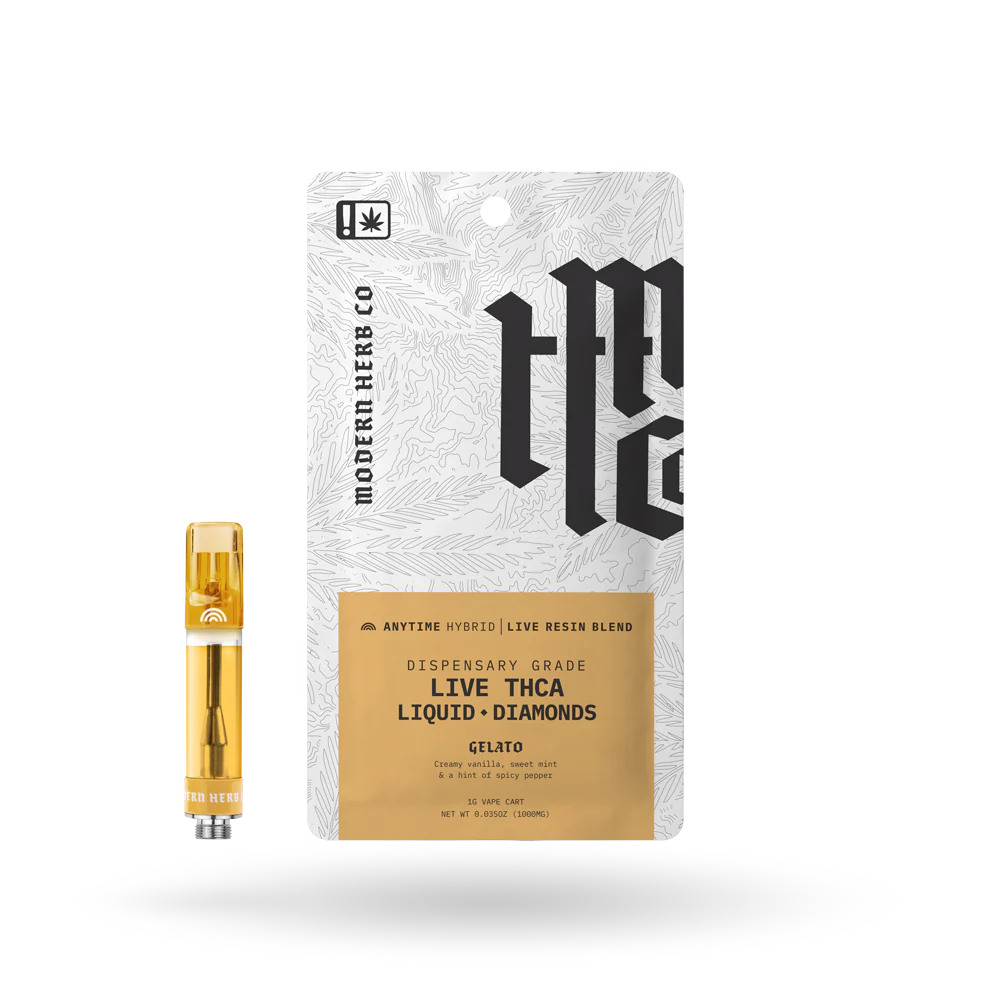 Modern Herb Co.- THCa Vape Cartridge Live Resin Liquid Diamonds: Gelato (Hybrid)
