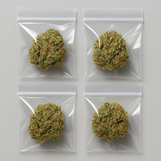 Half Ounce of Flower in Four 1/8ths