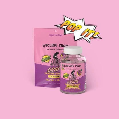 Cycling Frog Cannabis Company: Super Sour Grape x Hawaiian Haze Rosin Gummies, 10mg THC + 10mg CBD (Coming Soon…)