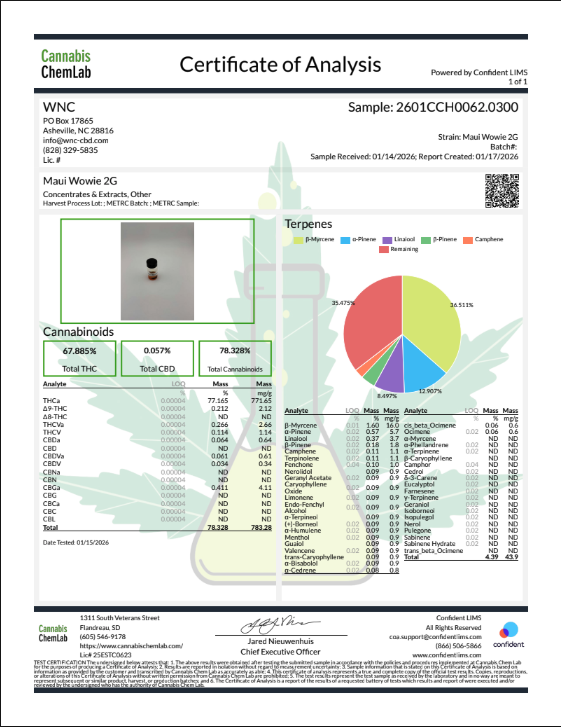 WNC-CBD: THCa Live Resin Disposable Vape 2g