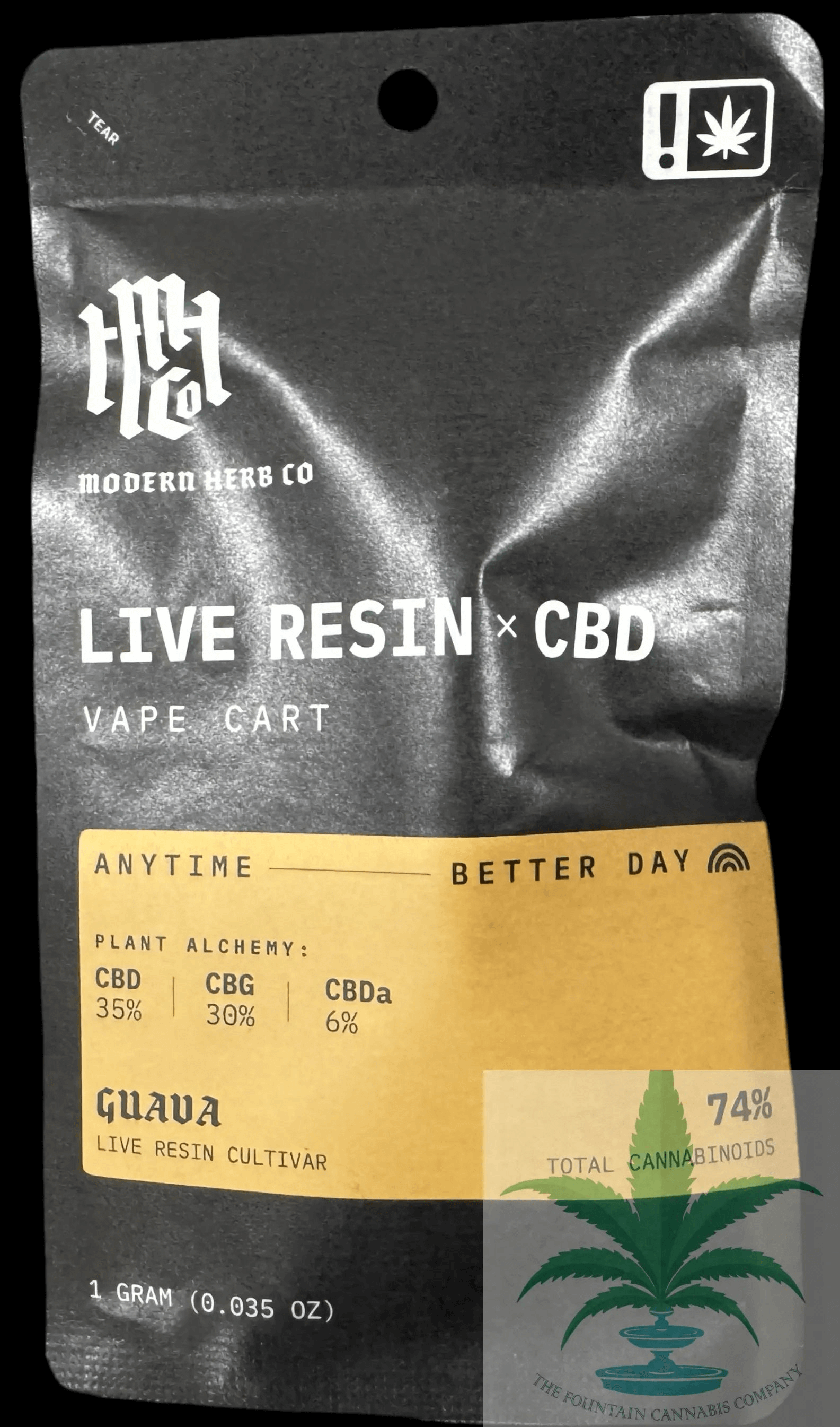 Modern Herb Co.- Live Resin CBD Vape Cart, Anytime, 1 gram Modern Herb Co