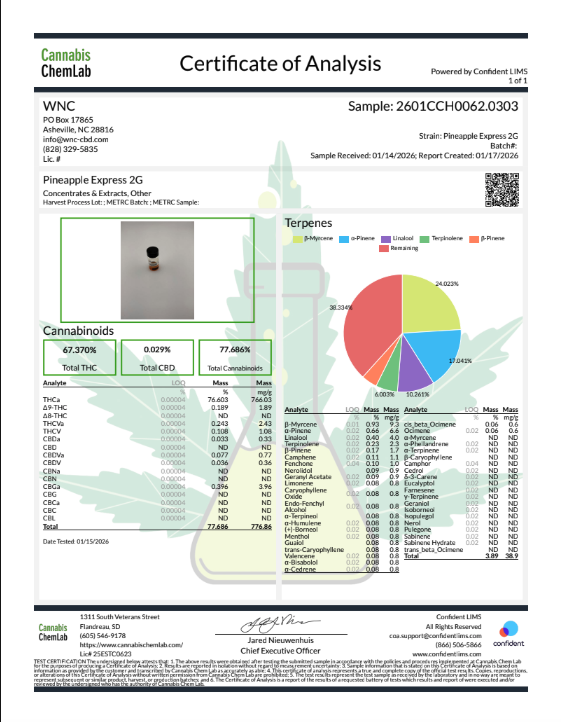 WNC-CBD: THCa Live Resin Disposable Vape 2g