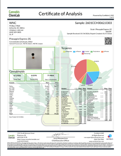 WNC-CBD: THCa Live Resin Disposable Vape 2g