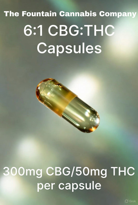 TFCC- 6:1 CBG:THC Capsules, 300mg CBG/50mg THC per Capsule