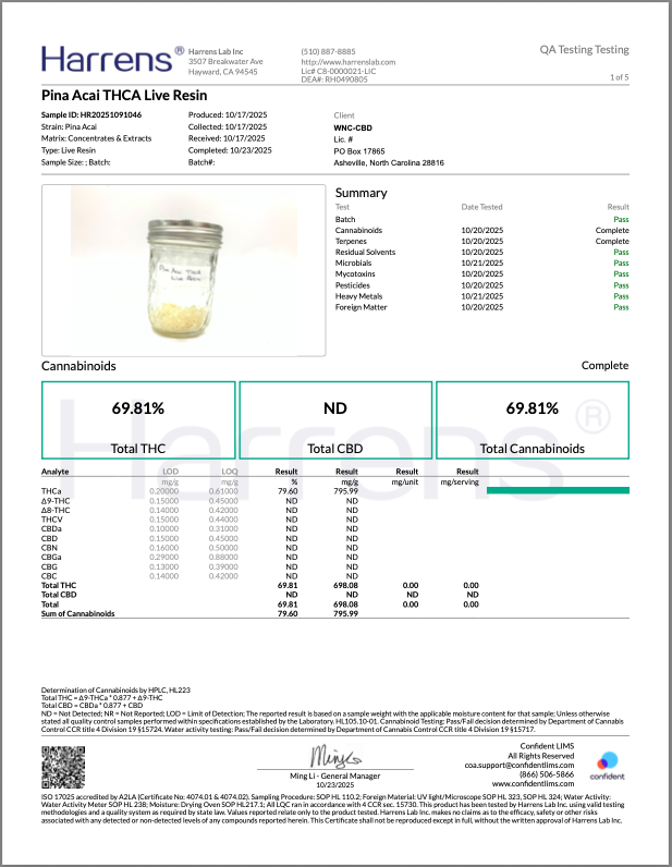TFCC- THCa Live Resin Disposable Vapes, 1 Gram